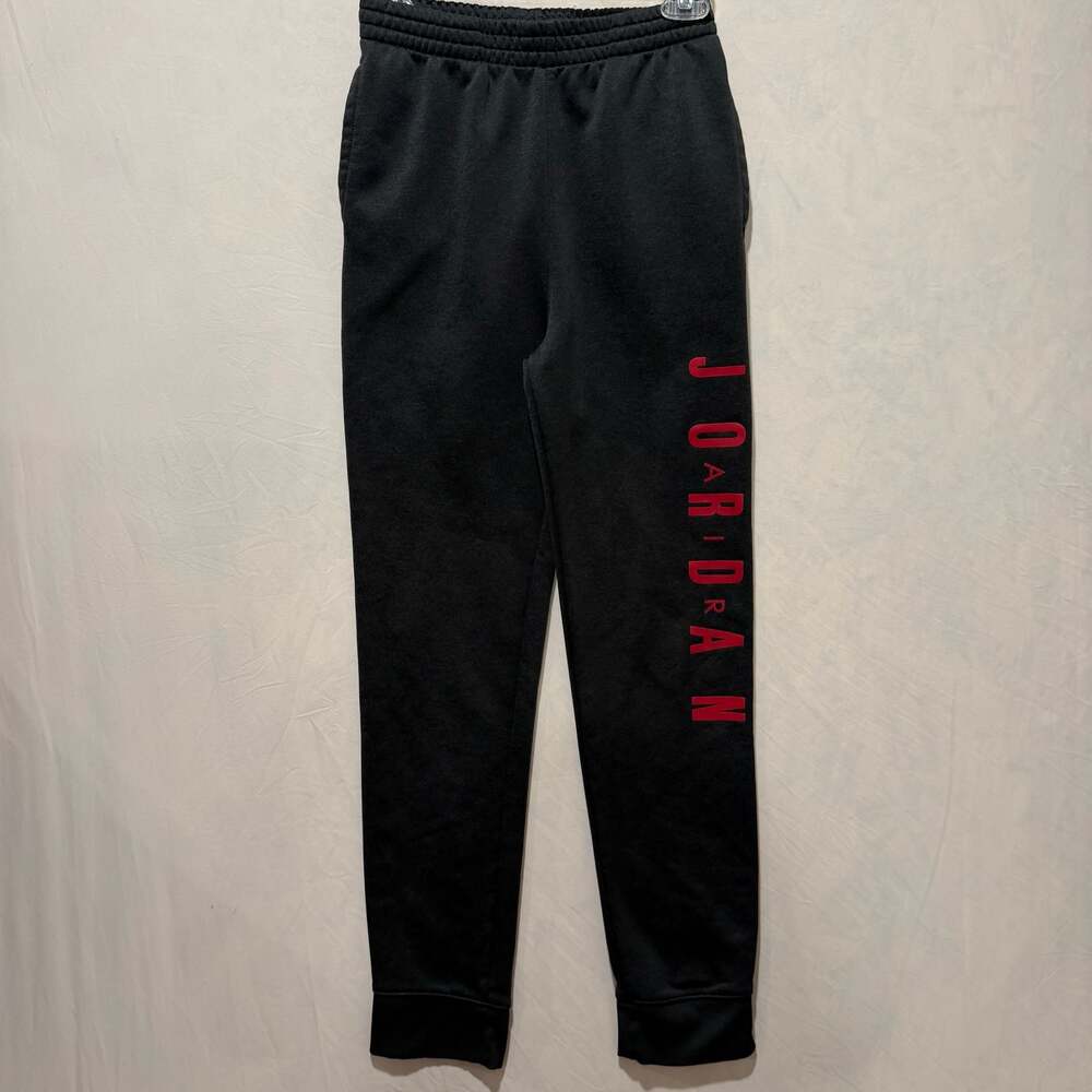 Jordan Boys Dri-FIT Fleece Jogger Sweatpants Black/Red Size XL (13-15 YRS)